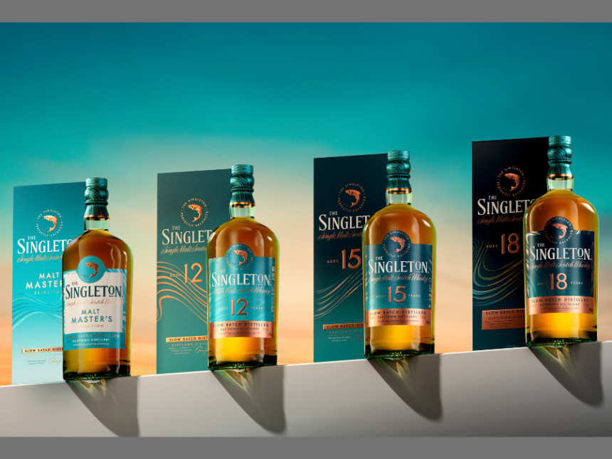 The Singleton range in new packaging four bottles and boxes