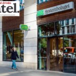 Exterior of Systembolaget store in Sweden