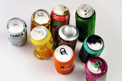 Selection of cans viewed from above