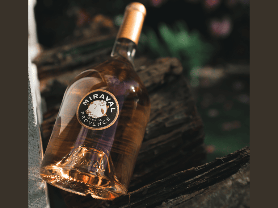 Bottle of Chateau Miraval rose wine