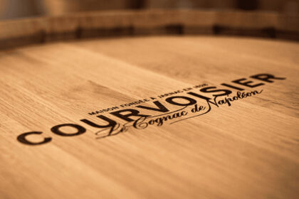 Branded barrel of Courvoisier cognac