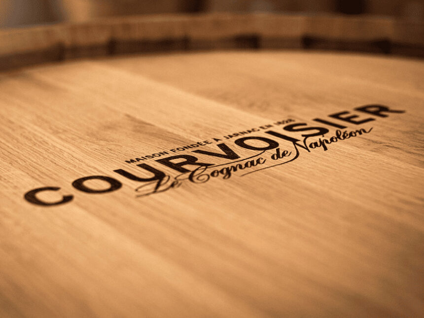Branded barrel of Courvoisier cognac