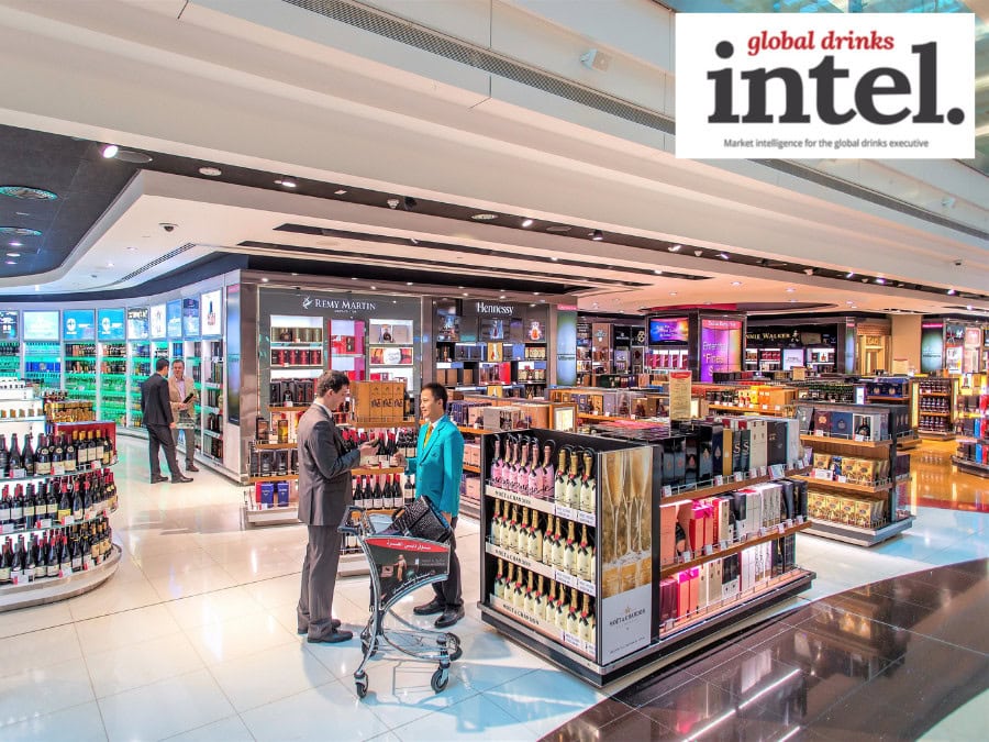Interior of Global Travel Retail outlet's alcohol section