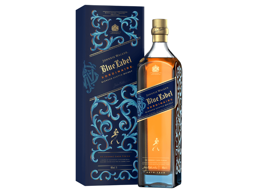 Bottle of and box for Johnnie Walker Blue Label Xordinaire
