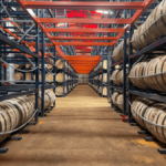 Interior of American whiskey maturation warehouse