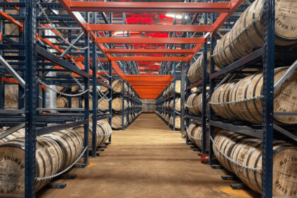 Interior of American whiskey maturation warehouse