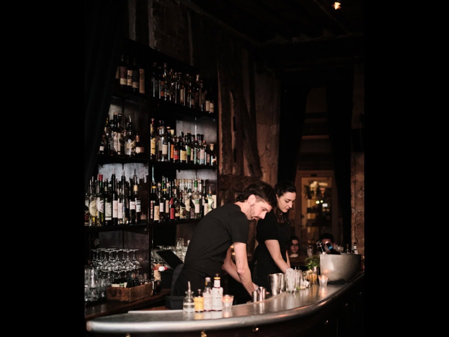 The bar at Experimental Cocktail Club Paris