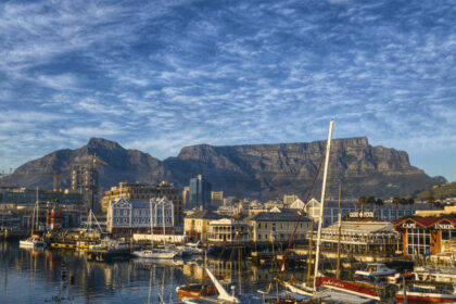 View of Table Mountain from Cape Town harbour