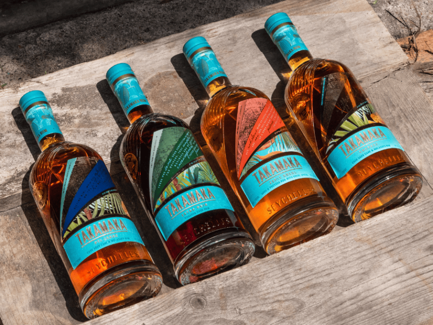 Range of Takamaka rum bottles