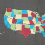 A flat map of the US