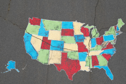 A flat map of the US