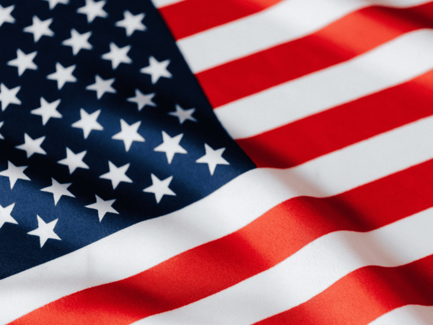 Close-up of flag of the USA