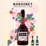Bottle of Bardinet Grenadine syrup