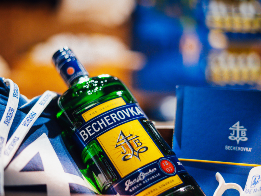Bottle of Becherovka bitters