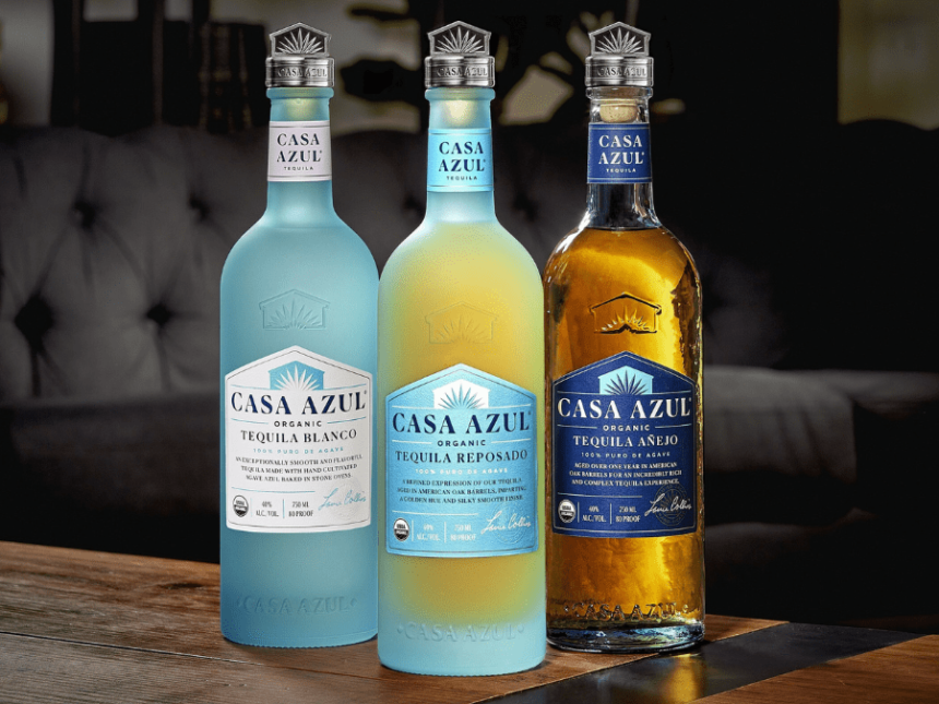 Three expressions of Casa Azul tequila