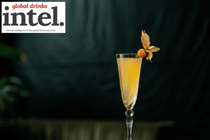 Cocktail with garnish on a bar