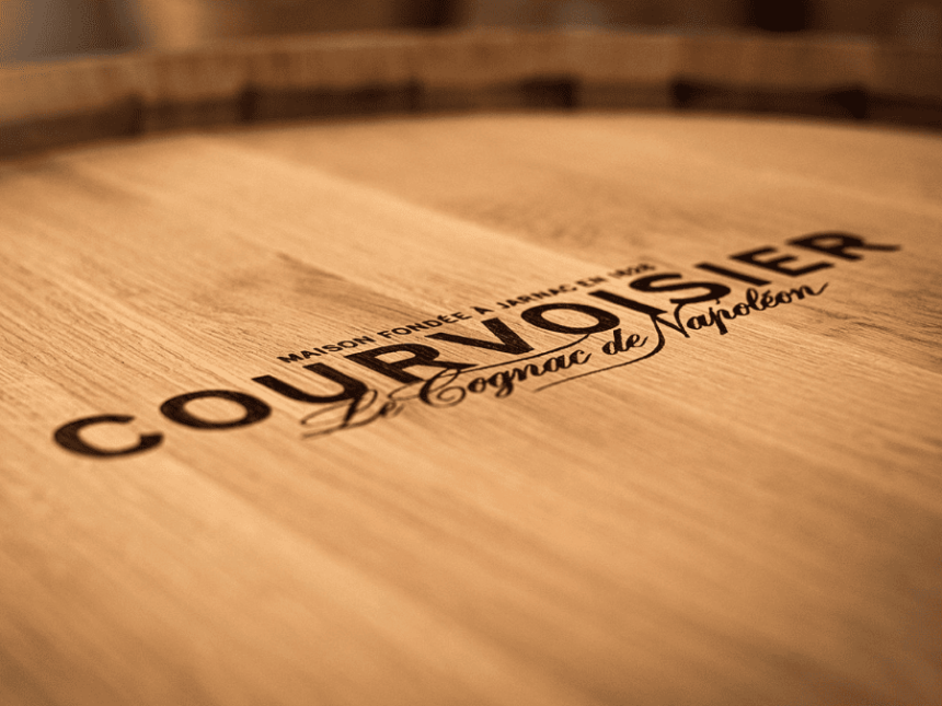 Branded barrel of Courvoisier cognac