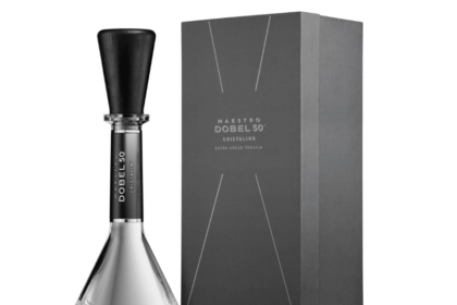 Bottle of and box for Maestro Dobel 50 Extra Anejo Cristalino