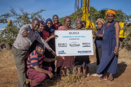 Residents of Oloile in Kenya with the new well