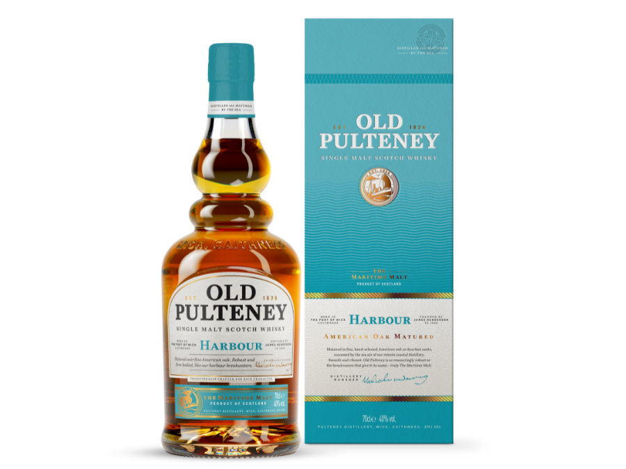 Bottle of and box for Old Pulteney Harbour