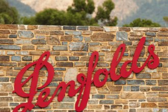 Penfolds logo on an external wall