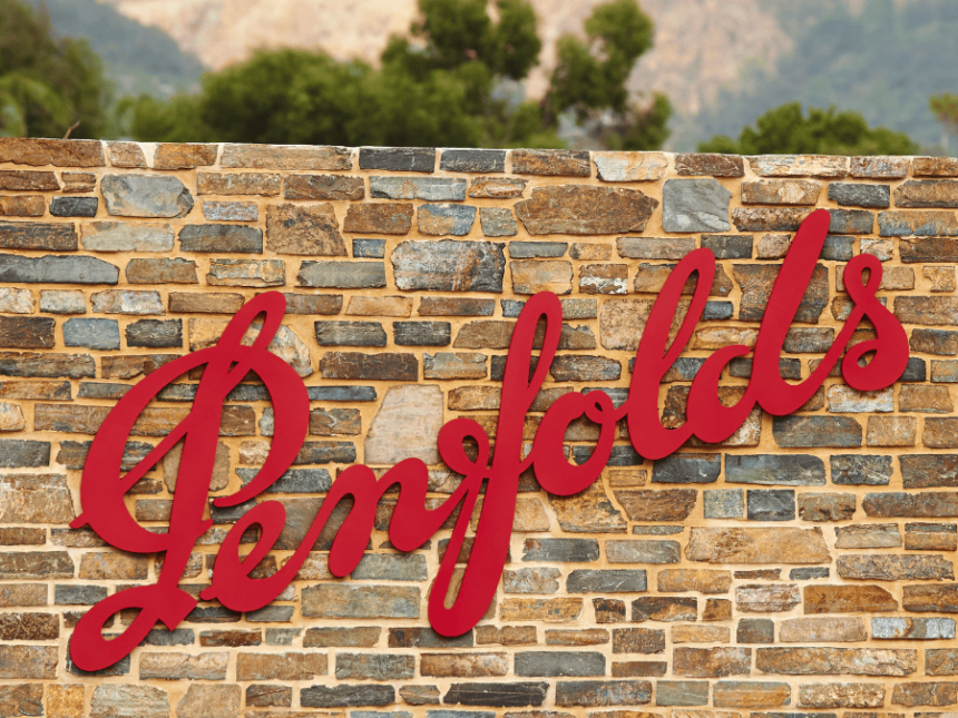 Penfolds logo on an external wall