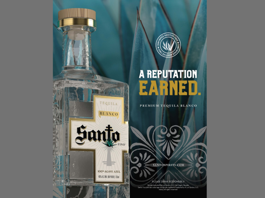 Ad from Santo tequila's marketing campaign