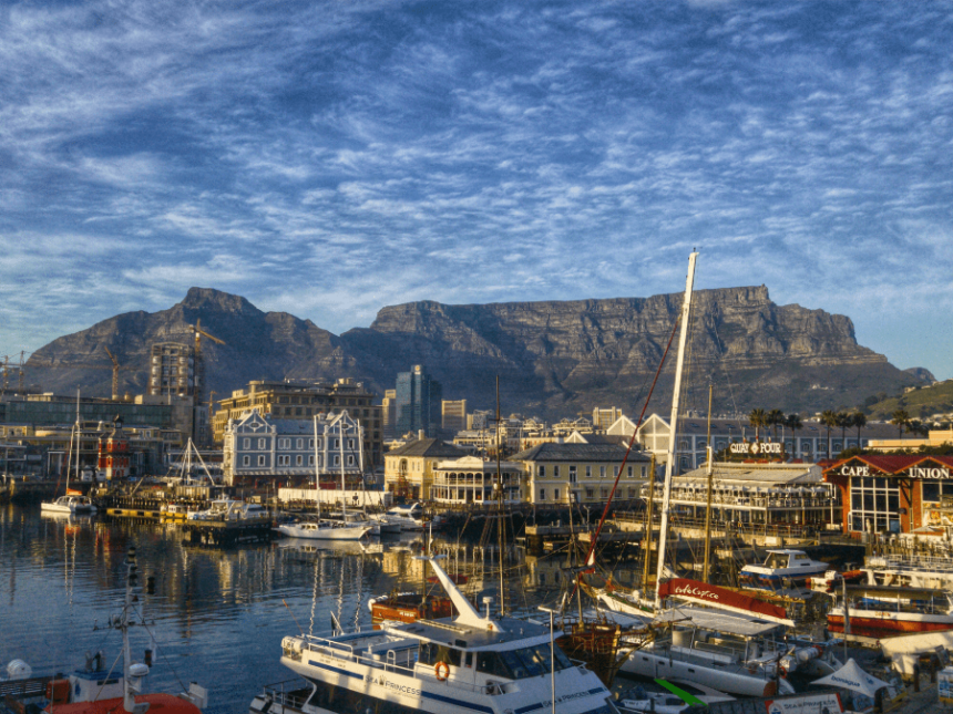 View of Table Mountain from Cape Town harbour