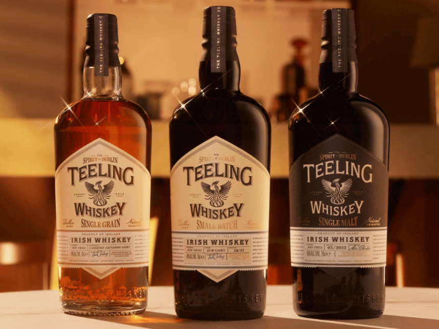 Teeling Irish whiskey three expressions
