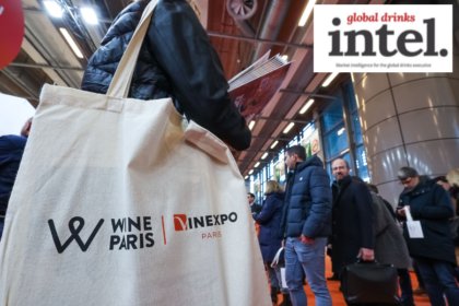 Attendees outside the Wine Paris & Vinexpo Paris exhibition