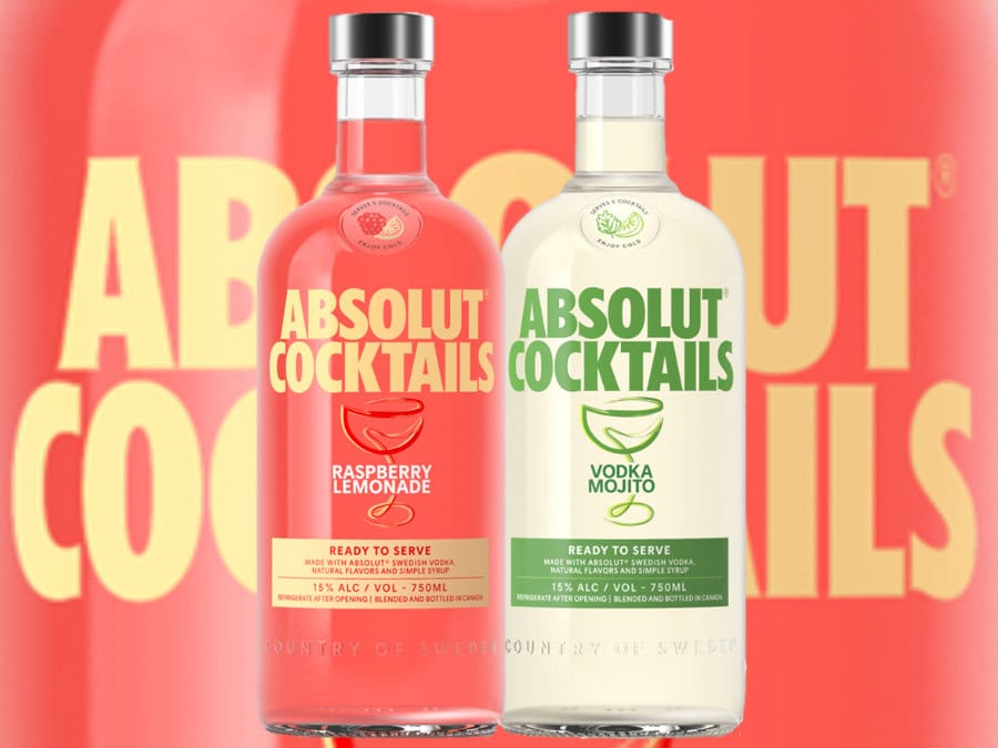 Absolut Raspberry Lemonade Cocktail and Absolut Vodka Mojito Cocktail
