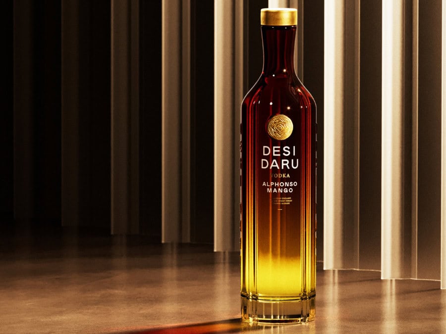 Bottle of Desi Daru Mango vodka