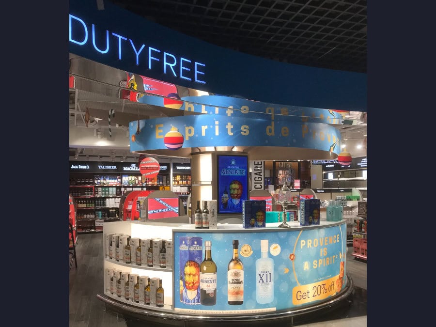 Distilleries et Domaines de Provence’s bar at Nice Airport