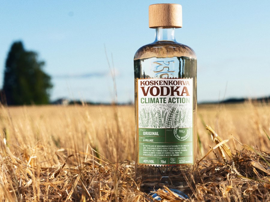 Bottle of Koskenkorva Climate Action Vodka