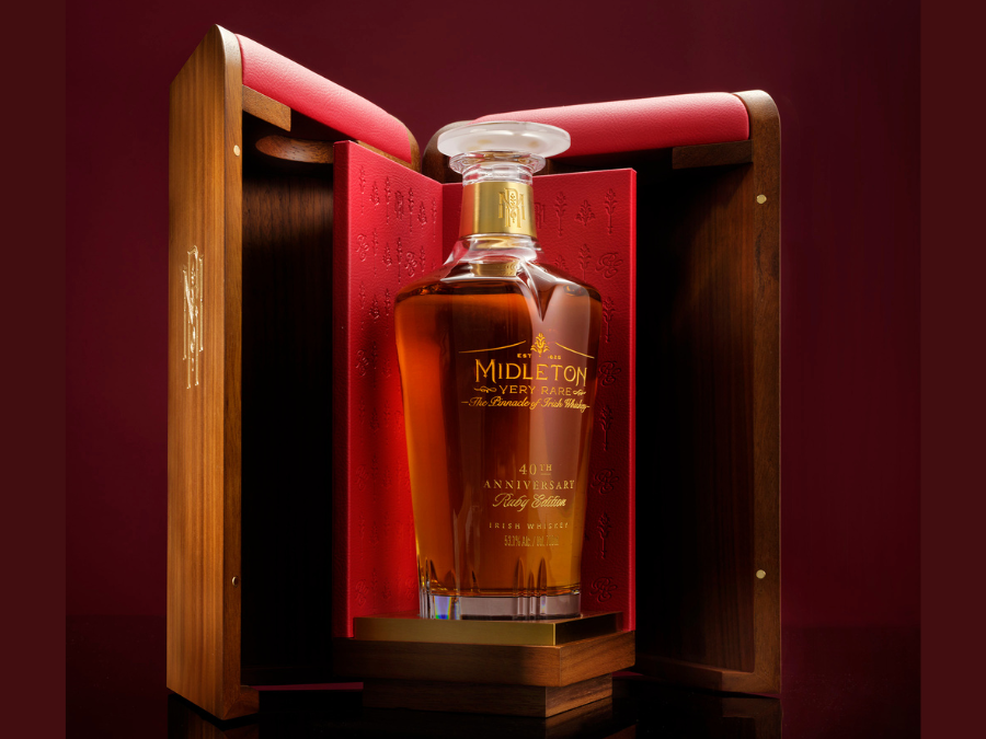 Bottle of and box for Midleton Very Rare 40th Anniversary Ruby Edition