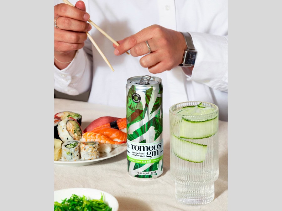 Can of Romeo's Gin alcohol-free RTD