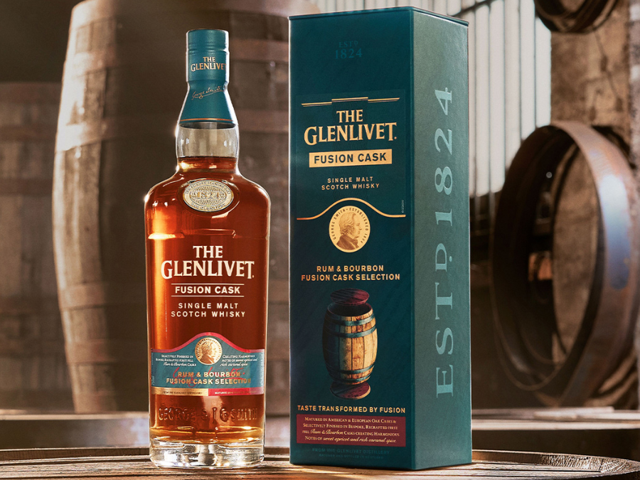 Bottle of The Glenlivet Rum & Bourbon Fusion Cask Selection