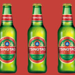 Three bottles of Tsingtao lager