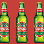 Three bottles of Tsingtao lager