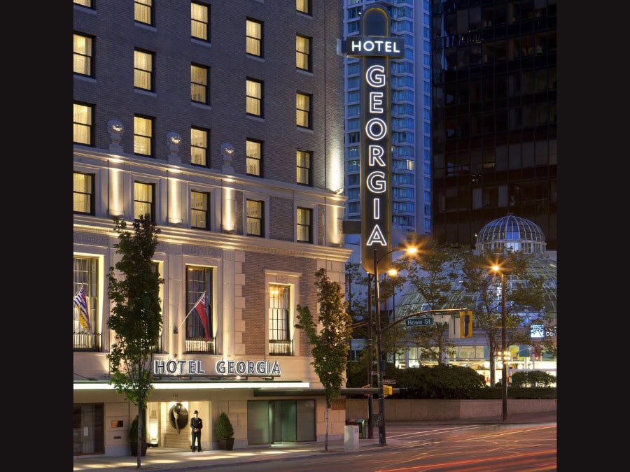 Exterior of Rosewood Hotel Georgia in Vancouver