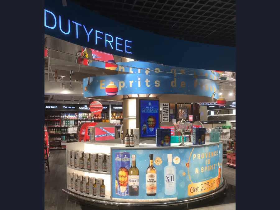 Distilleries et Domaines de Provence’s bar at Nice Airport