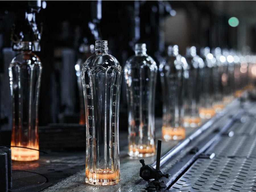 Bottles for Bacardi's St-Germain brand on a production line