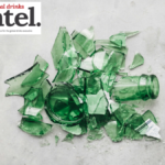 A broken glass bottle