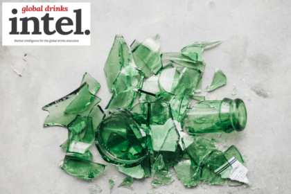 A broken glass bottle