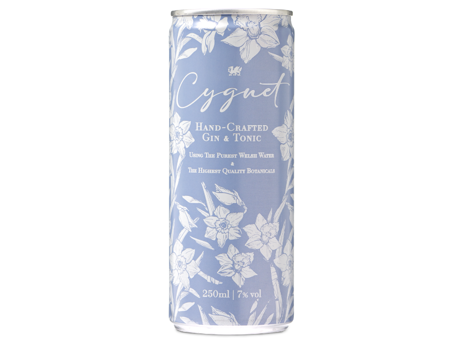 Can of Cygnet Welsh Dry Gin and Tonic