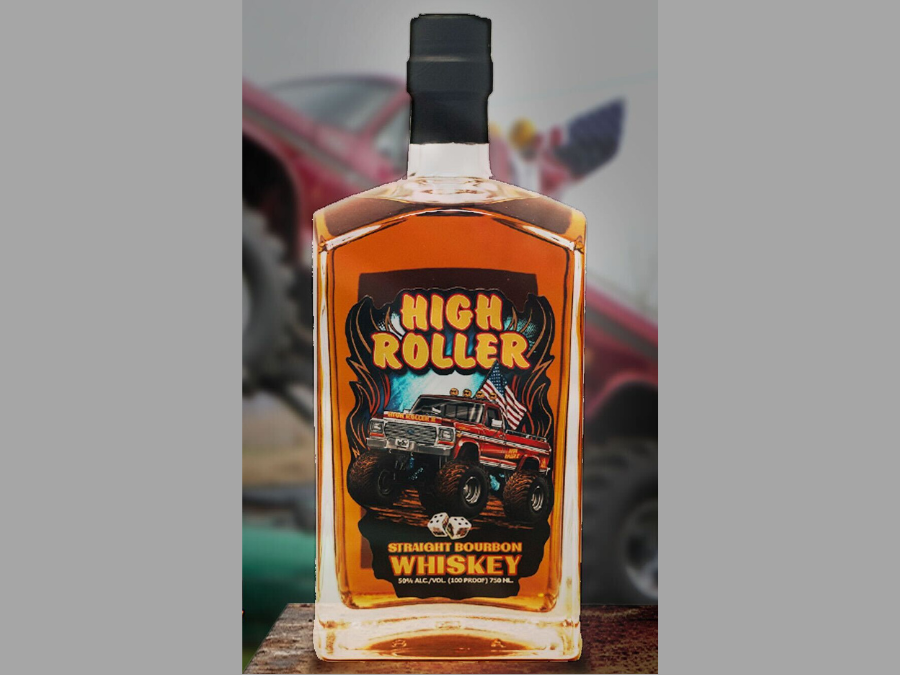 Bottle of High Roller Bourbon