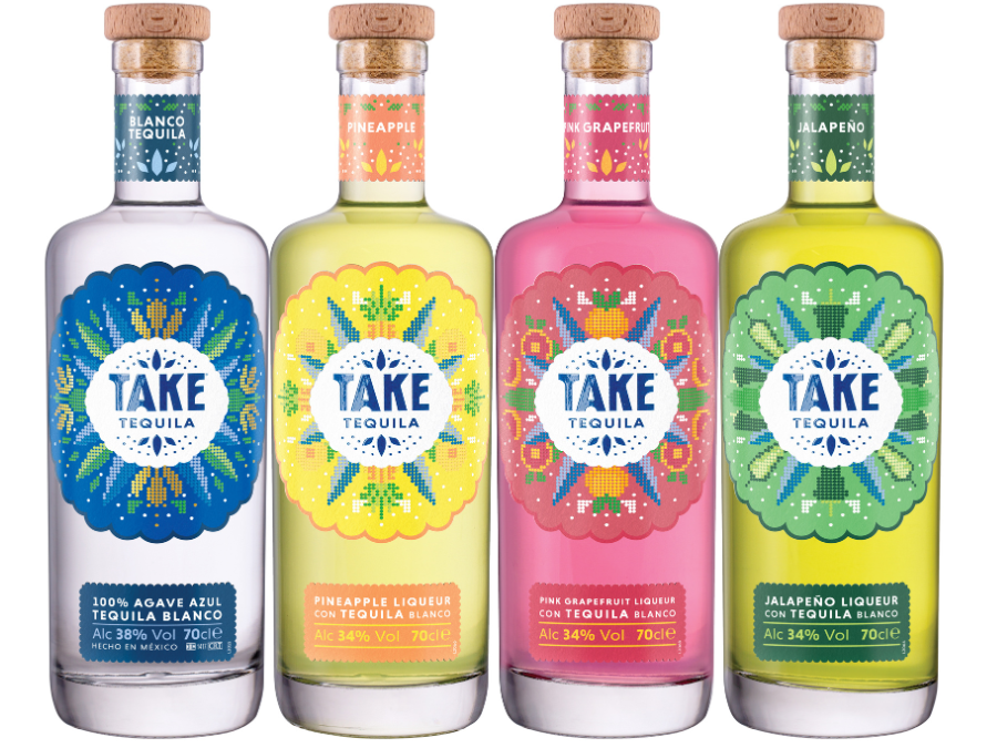 The debut four SKUs from Take tequila brand
