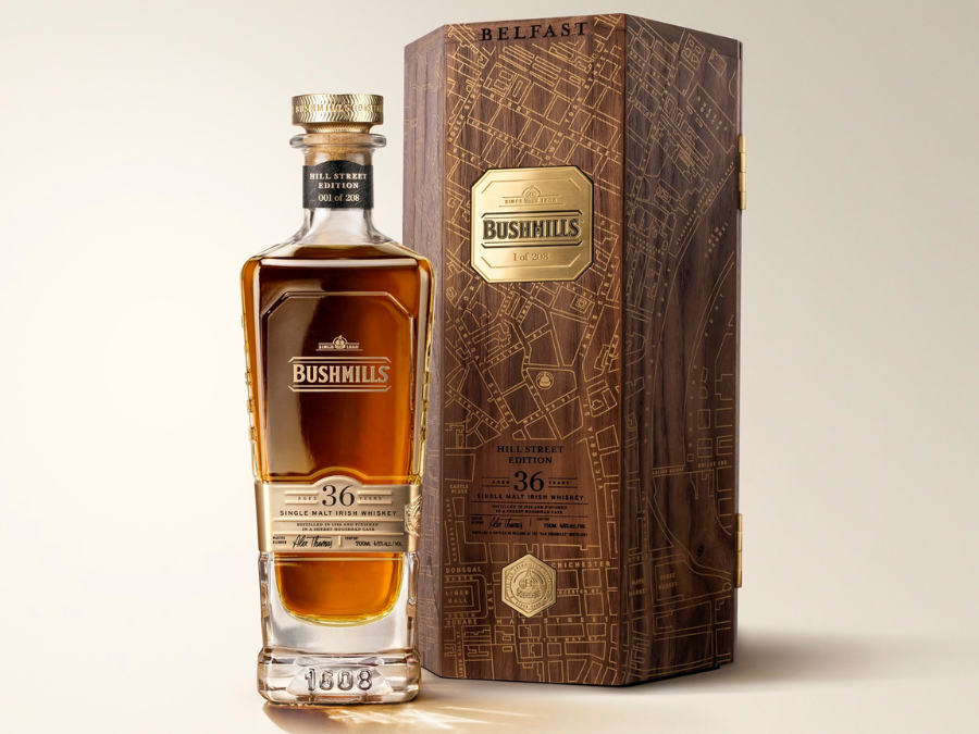 Bottle of and box for Bushmills 36 Year Old