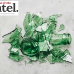 A broken glass bottle