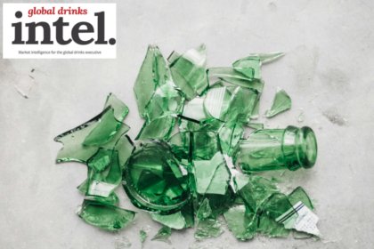 A broken glass bottle